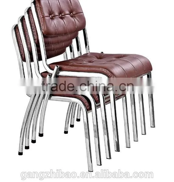 Leather Office Chair Reception no Arm Stackable Chair AH-20 photo-5