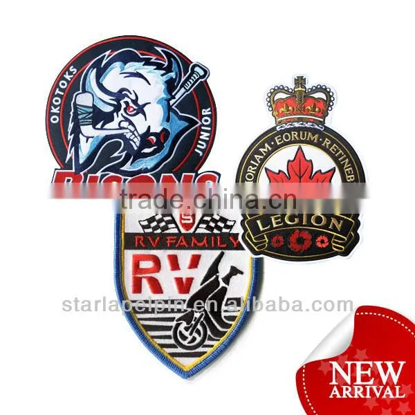 cheap custom fabric wholesale embroidered emblem