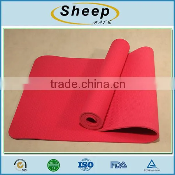 Waterproof Eco Friendly Exercise Plain Color Tpe Yoga Mat Wholesale