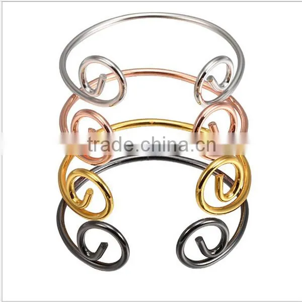 Wholesale Unisex Magnetic Rose Gold Open Bangle Jewelry Straitjacket Bracelet for Women photo-5