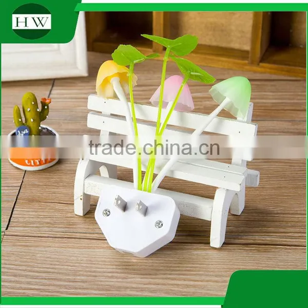 Children Plastic Mini Mushroom Electric Plug Socket Led Sensor Day Night Lamp Light photo-2