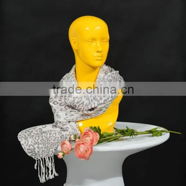 Fashion Fiberglass White Female Mannequin Head For Scarf Display photo-6