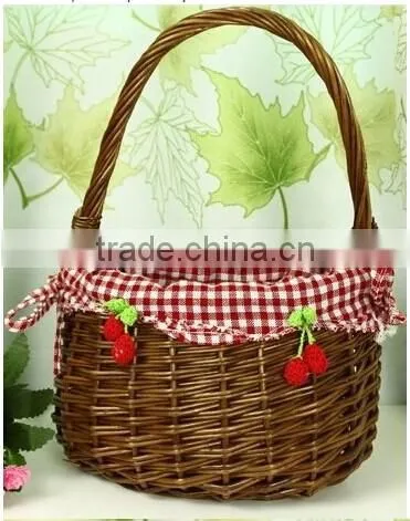 Handmade Wicker Christmas Gift Basket Empty Wicker Easter Basket photo-2