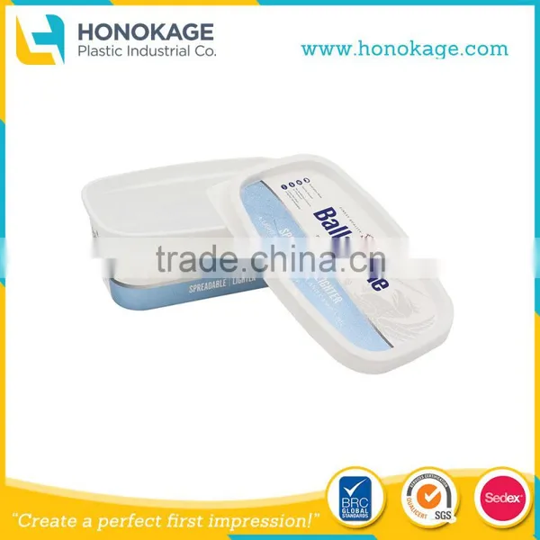 Customized Logo Design PP Plastic Box for Butter,Butter Pecan Box Cake Recipe.
