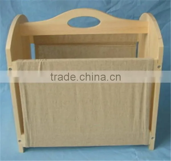 Handmade natural used wooden magazine rack wholesale