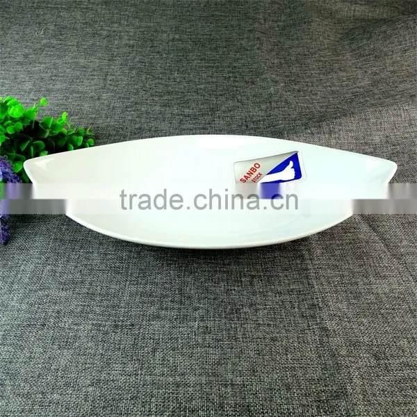 Chaozhou Wholesale Restaurant Stoneware White Fish Dinner Plate photo-3