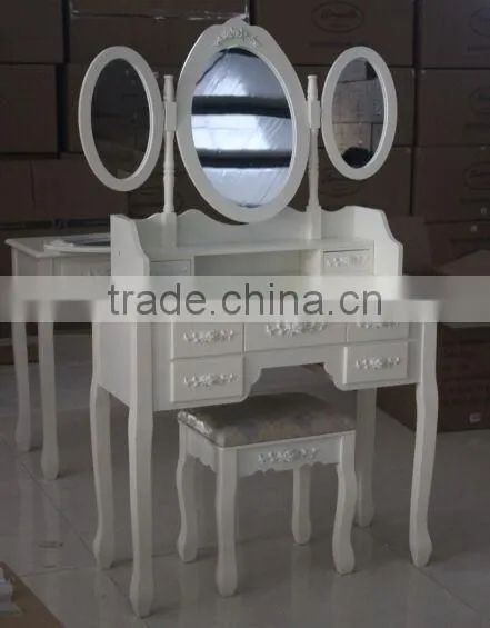 Dresser With Triple Mirror /make-up Desk Dressing Table With Stool photo-2
