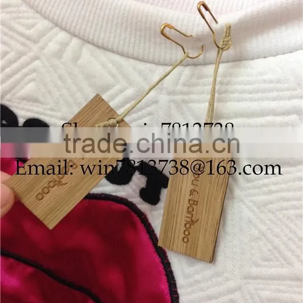 Personalized Blank Bamboo Wooden Gift Tags High Quality Hang Tags Wood Disposable Key Tags With Rope photo-2