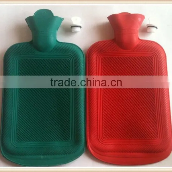 Classic Hot Water Bottle Single Rib Traditional Rubber Free Red, White photo-4