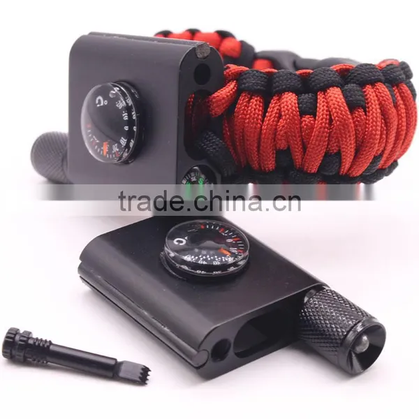 LED Light Paracord Bracelet for Outdoor Camping Survival Bracelet With Thermometer/firestarter Buckle/flashlight photo-2