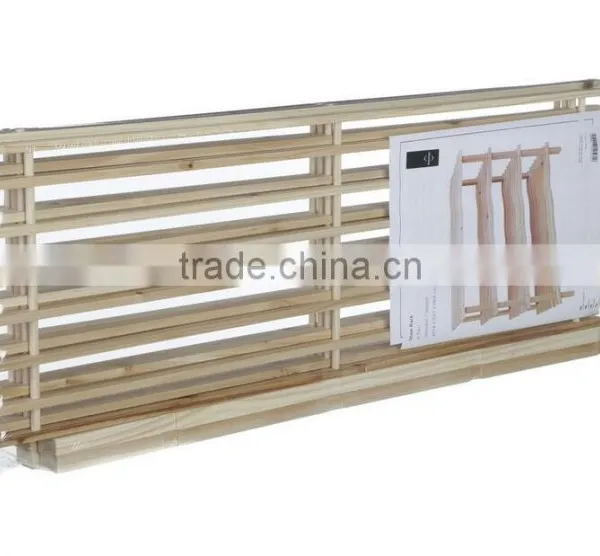 4 Tier Slatted Wooden Shoe Rack - 68 x 74 x 26 cm photo-3