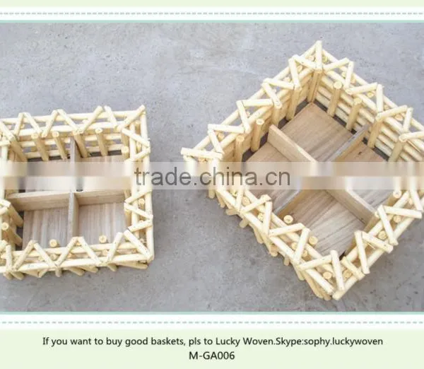 Wicker Flowerpot for Garden Decoration & Willow Flower Basket photo-2