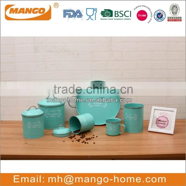 Custom Round Coffee Tea Sugar Round Metal Can Set With Seal Lid photo-2