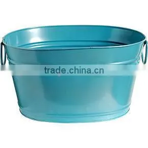 Wholesale Good Quality Galvanized Oval Wine Bucket With Decal Pattern