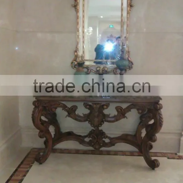 Living Room Furniture Set Antique Console Table With Framed Mirror photo-3