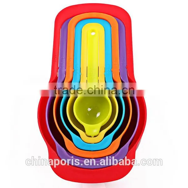 2017 GOOD QUALITY RAINBOW 6PCS MEASURING CUP MEASURING SPOONS