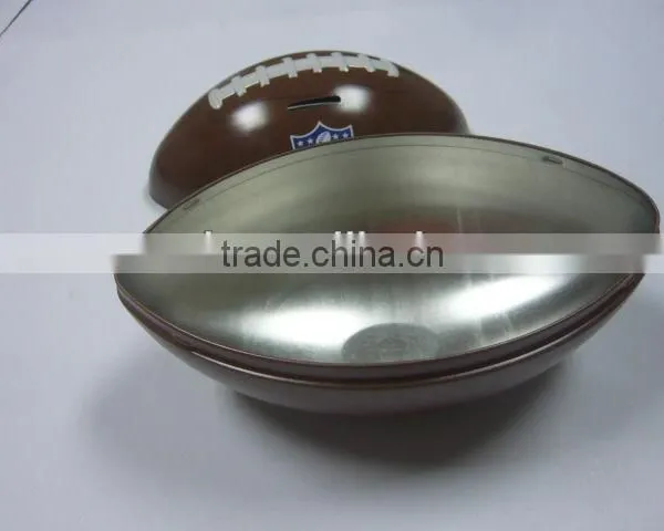 Rugby Football Shape Tin Box,money Bank Tin Box photo-3