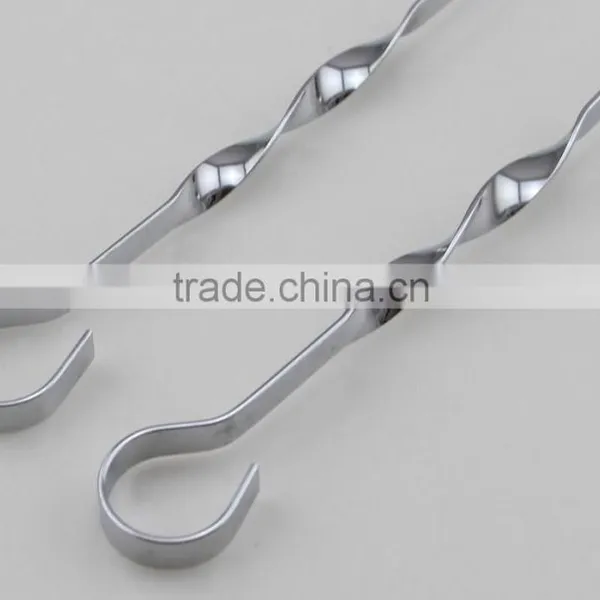 Stainless Steel Grilling Kabob Skewers With Ring-Tip Handle photo-3