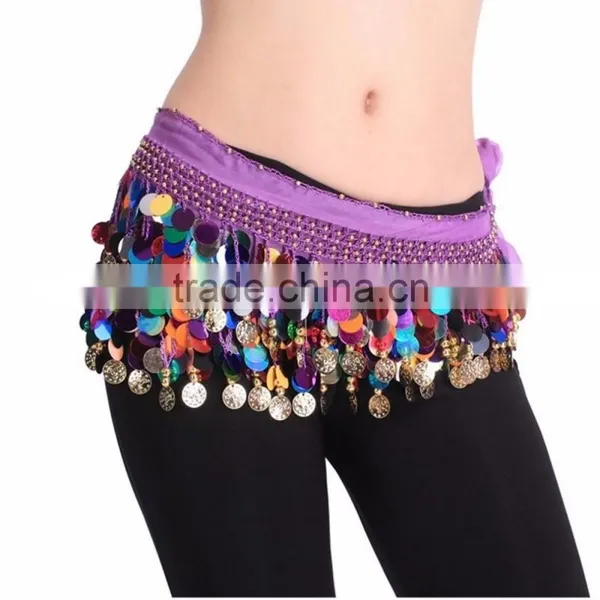 Dancing Coin Chain Sequin Belly Dance Hip Belt Skirt Scarf Wrap Waistband photo-2