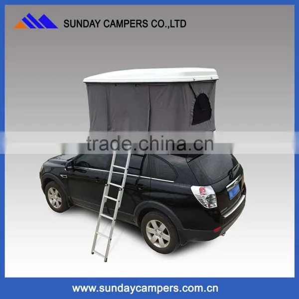 White Fiberglass Shell Hard Roof Top Tent for USA Marketing photo-2