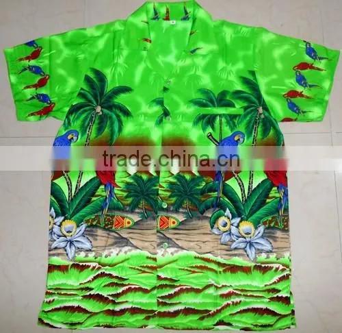 Macau Parrot on Cocunut Palm Hawaiian Shirts photo-2