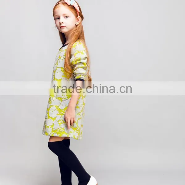 STOCK Available! COOL KID ZONE Autumn Casual Pullovers Scuba Dress Long Sleeve Girl Dress photo-3