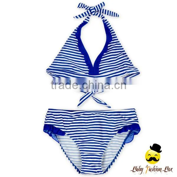 Hot Sale Beautiful Printed Colorful Striped Separable Type Nylon Teen Girl Bikini Swimwear Under Panties photo-4