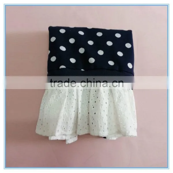 Wholesale 100% Cotton Girls Dot t Shirt Navy Background White Dot t Shirt Children Casual Wear photo-4