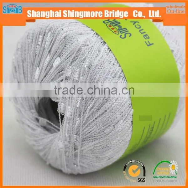 China Fancy Yarn Supplier Cheap Sales High Quality Nylon Polyester Blended Necklace Yarn With Lurex for Hand Knitting photo-5