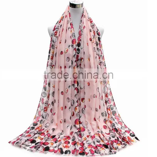 YiWu Market Fashion Custom Lady Scarf Dot Printed Scarf photo-5