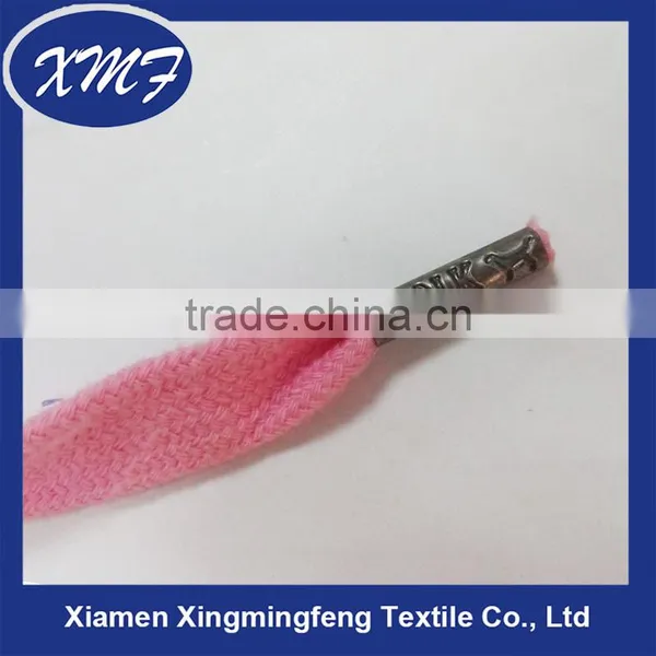 Flat Cotton Cord Shoelace With Private Design Metal Tips photo-3