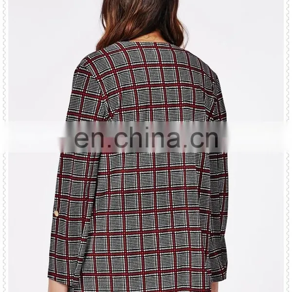 High Quality Plus Size Women Checked Waterful Travel Jacket in New Model photo-6