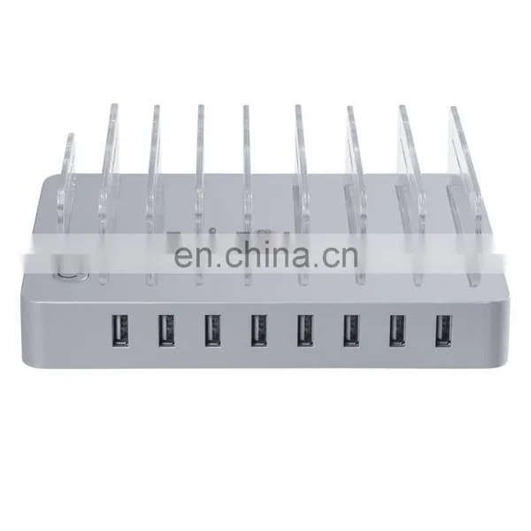 Custom EU US AU UK Plug 8 Ports 96W Multi-Function USB Charging Station Dock Charger With Stand for Mobile Phone Tablet PC photo-4