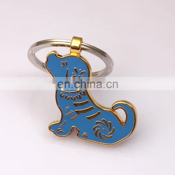 High Quality Promotional Logo Printing Cheap Price Custom Metal Lovely Dog Keychain
