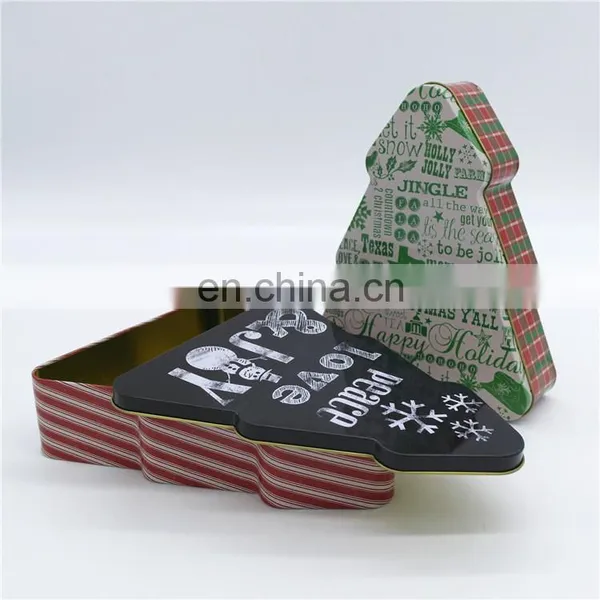 Vintage Festival Design Christmas Tree Shaped Gift Storage Tin Box Whole Sale photo-5