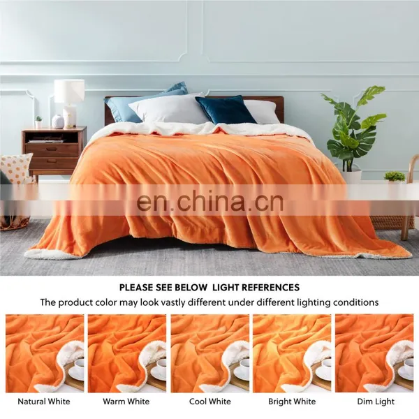 Heavy Big Size Thick Picnic Washed Plush Sherpa Blanket In Bulk photo-4