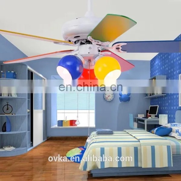 Simple and Stylish 42-inch Fan Lights Colorful Children's Bedroom, Decorated Wooden Fan Lights Wholesale photo-4