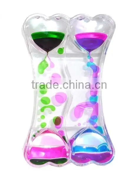 Heart Shape Acrylic Upward Liquid Desk Clock, Desk Watch, Liquid and Oil Watch Timer