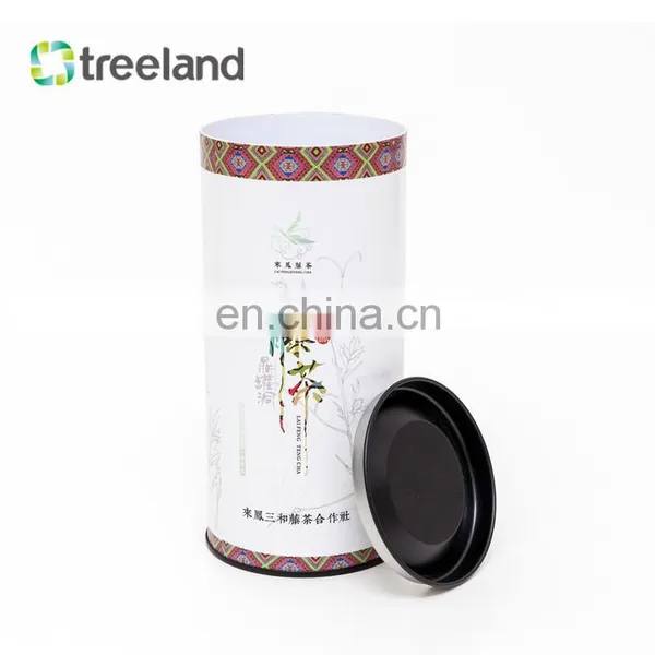 Wholesale Eco-friendly Paper Cardboard Tube Can for Tea With Metal Cover photo-5