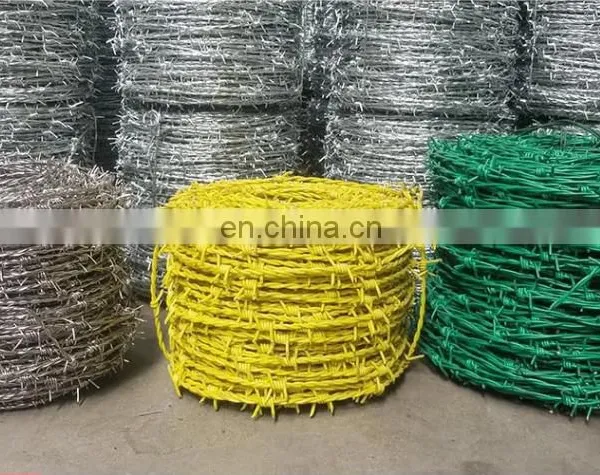 Barbed Wire Galvanized/pvc Coated Barbed Roll With Handle or Wooden Spool Barbedwire Fence Double Twisted Galvanized Barbed photo-5