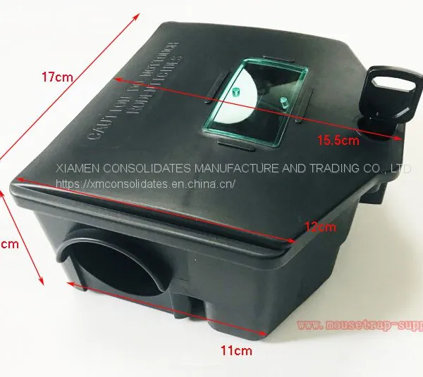 New Humane Plastic Lockable Rat Bait Station Mouse Trap Box With Key photo-3