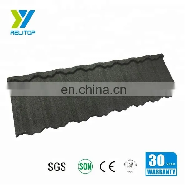 Aluminum Zinc Plating Villa Roof Building Colored Stone Coated Metal Roof Tile photo-4