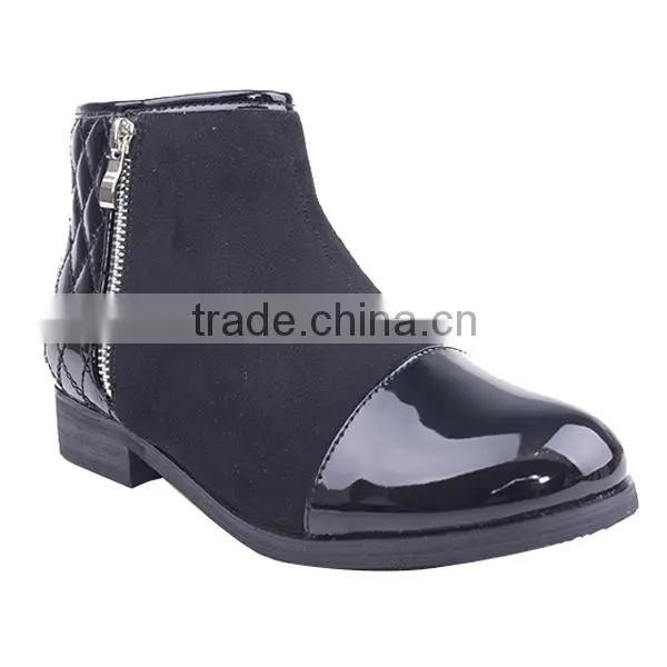 Groundwork Safety Double Zipper Ankle Boots Superfly Low Heel Boots in China photo-2