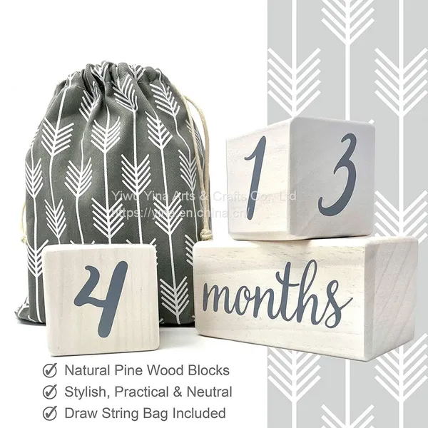 Wood Milestone Age Blocks, Baby Age Photo Blocks Baby Shower Gift and Keepsake photo-2