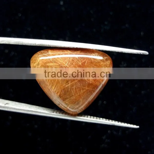 Top Quality Natural Rutile Pear Cabochon Gemstone / Smooth Cabochon Stone / Rutile Quartz photo-3