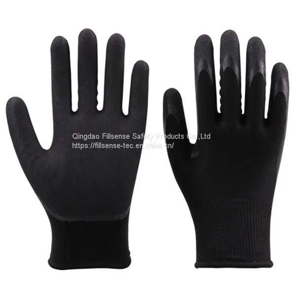 13G Polyester Liner Nitrile Sandy Palm Coated Work Gloves EN388 photo-3