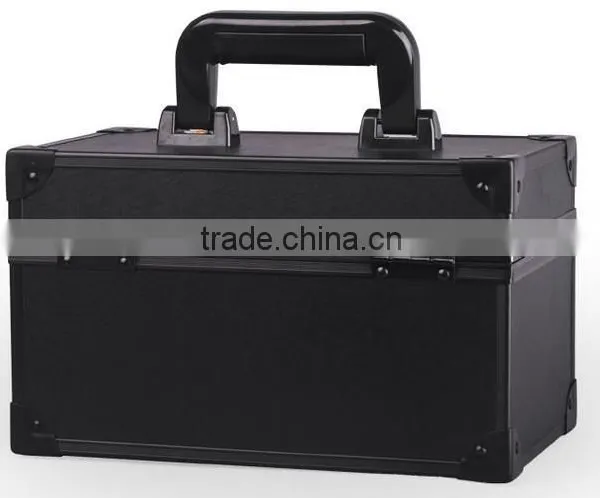 High Quality Black Aluminum Makeup Artist Vanity Case, Cosmetic Jewelry Storage Box, Beauty Box Makeup Vanity Case Bag photo-3