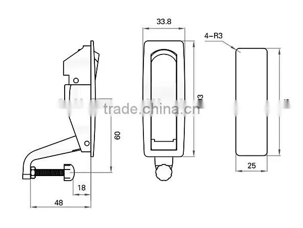 CE Rohs New Lever Latch Assembly With Flush Trigger Alloy Plane Lock for Electric Metal Box Door photo-6
