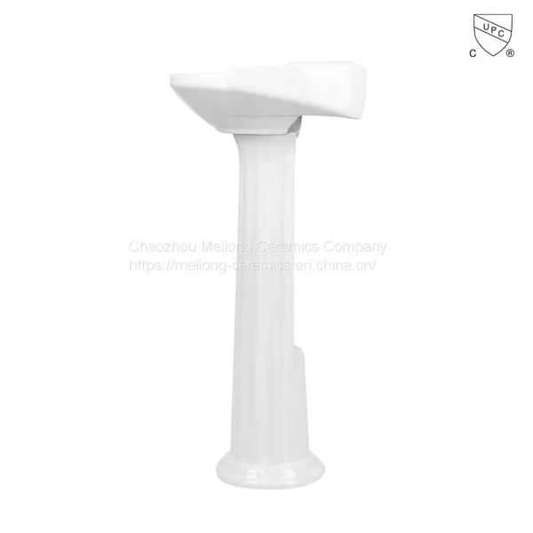 CUPC Bathroom 30 Inches 77cm Rectangle Ceramic Pedestal Sink With Backsplash photo-4