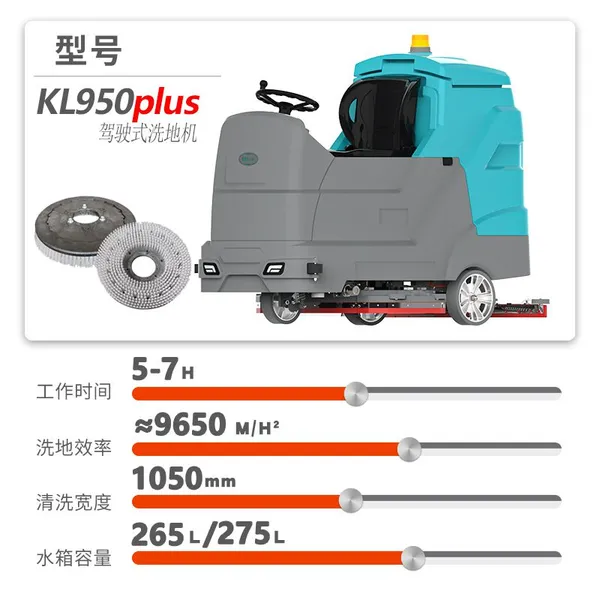 Karler KL950Plus Rider Fully Automatic Floor Washer Electric Floor Washer for Factory Workshop With Battery Power photo-2